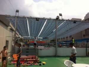 2014年4月常州市橫林小學(xué)游泳館 游泳池，遮陽蓬